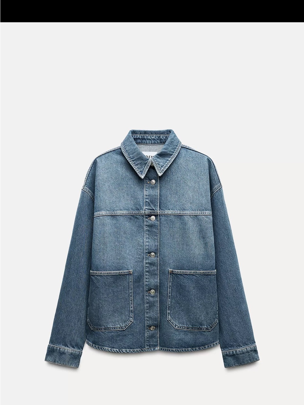 Zara - Over Shirt Classic Denim Jacket in Mediumi Blue - Picture 8 of 14
